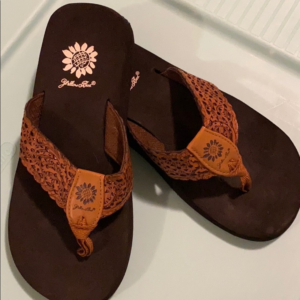 Yellow Box Flip Flops
